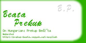 beata prekup business card